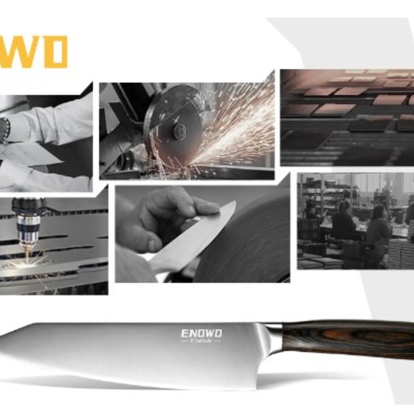 ENOWO:  2 pc  "MINIMALIST" - KNIFE & SCISSORS SET (Black) - Picture 6 of 9